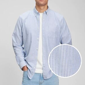 John Ashford Slim Fit Blue White Striped Button Up Casual Long Sleeve Shirt S